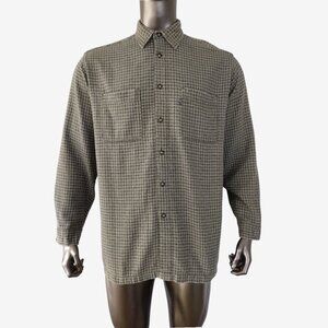 Vintage 1990s Levi's Jeans Green Check Collared Casual Button Down Shirt